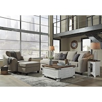 3 Piece Driftwood Sofa Chaise, Chair and Ottoman Set