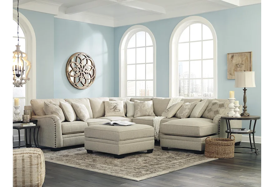 Luxora 5 Piece Sofa Sectional and Ottoman Set by Ashley Furniture at Sam Levitz Furniture