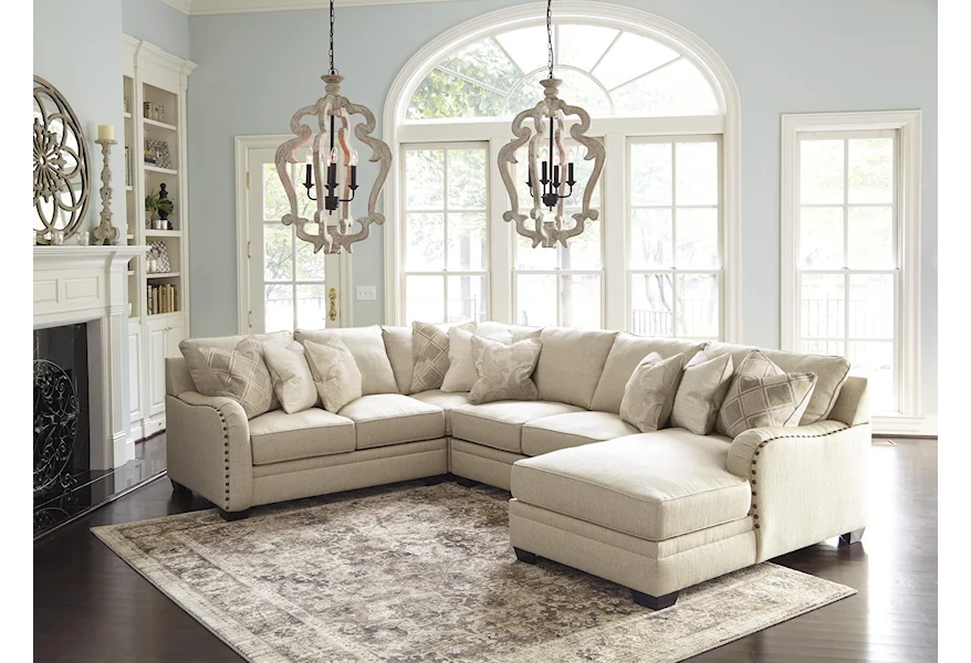 Luxora 5 Piece Sofa Sectional and Ottoman Set by Ashley Furniture at Sam Levitz Furniture