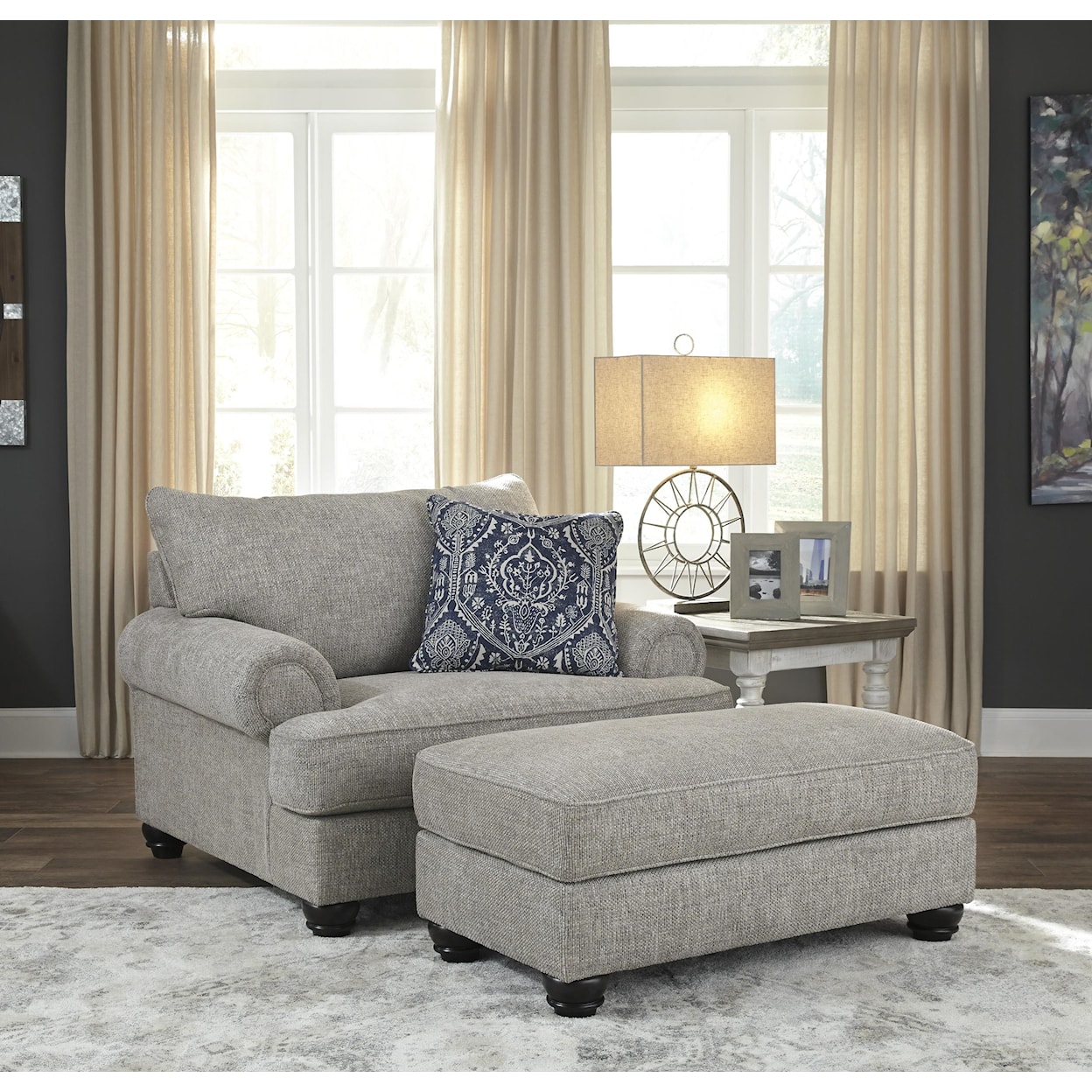 Ashley Furniture Morren Chair and a Half with Ottoman