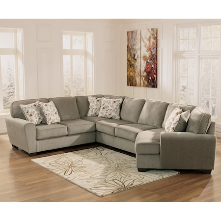 4-Piece Small Sectional with Right Cuddler