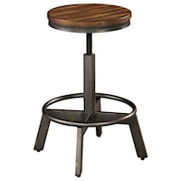 Rustic Stool with Adjustable Height