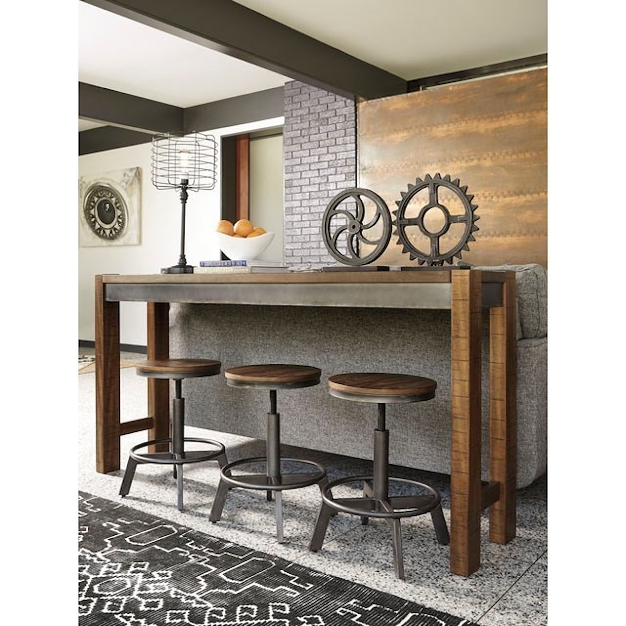 Ashley Furniture Signature Design Torjin 4 Piece Long Counter Table Set