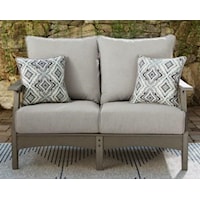 Outdoor Loveseat with Throw Pillows