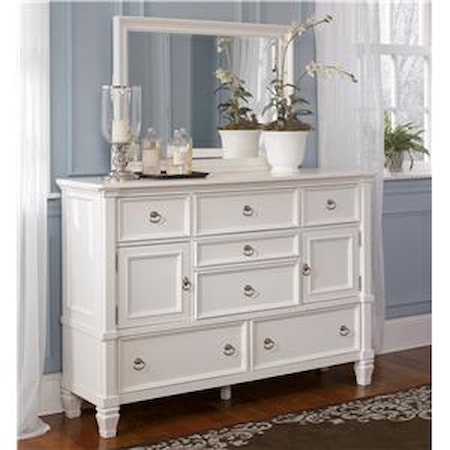Dresser and Mirror Combination