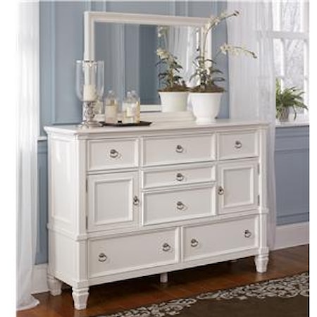 Dresser and Mirror Combination