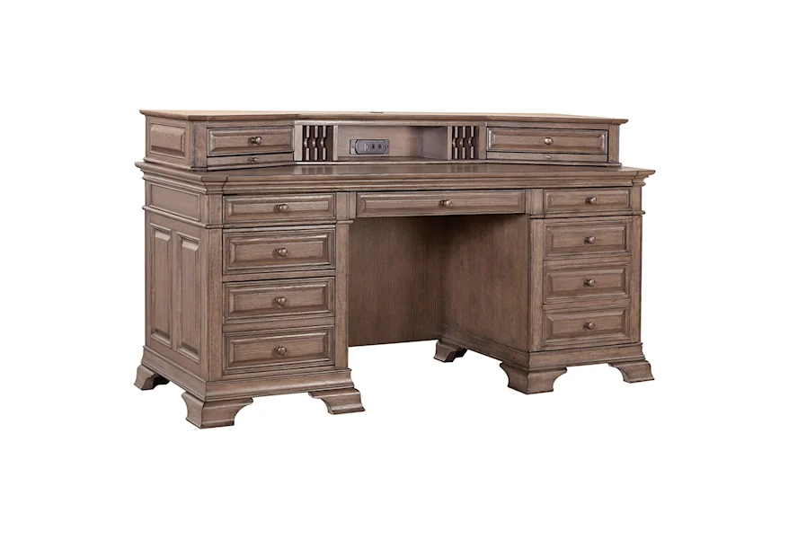 Arcadia 72" Credenza Desk with Sliding Top by Aspenhome at Conlin's Furniture