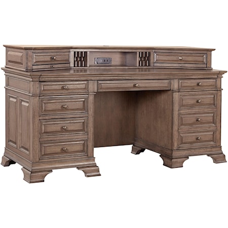 72" Credenza Desk with Sliding Top and Outlets
