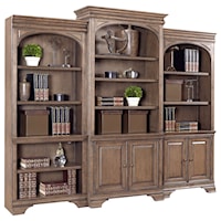 84" Bookcase Wall Console with LED Touch Lighting