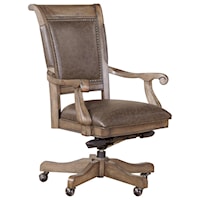 Office Arm Chair with Upholstered Seat