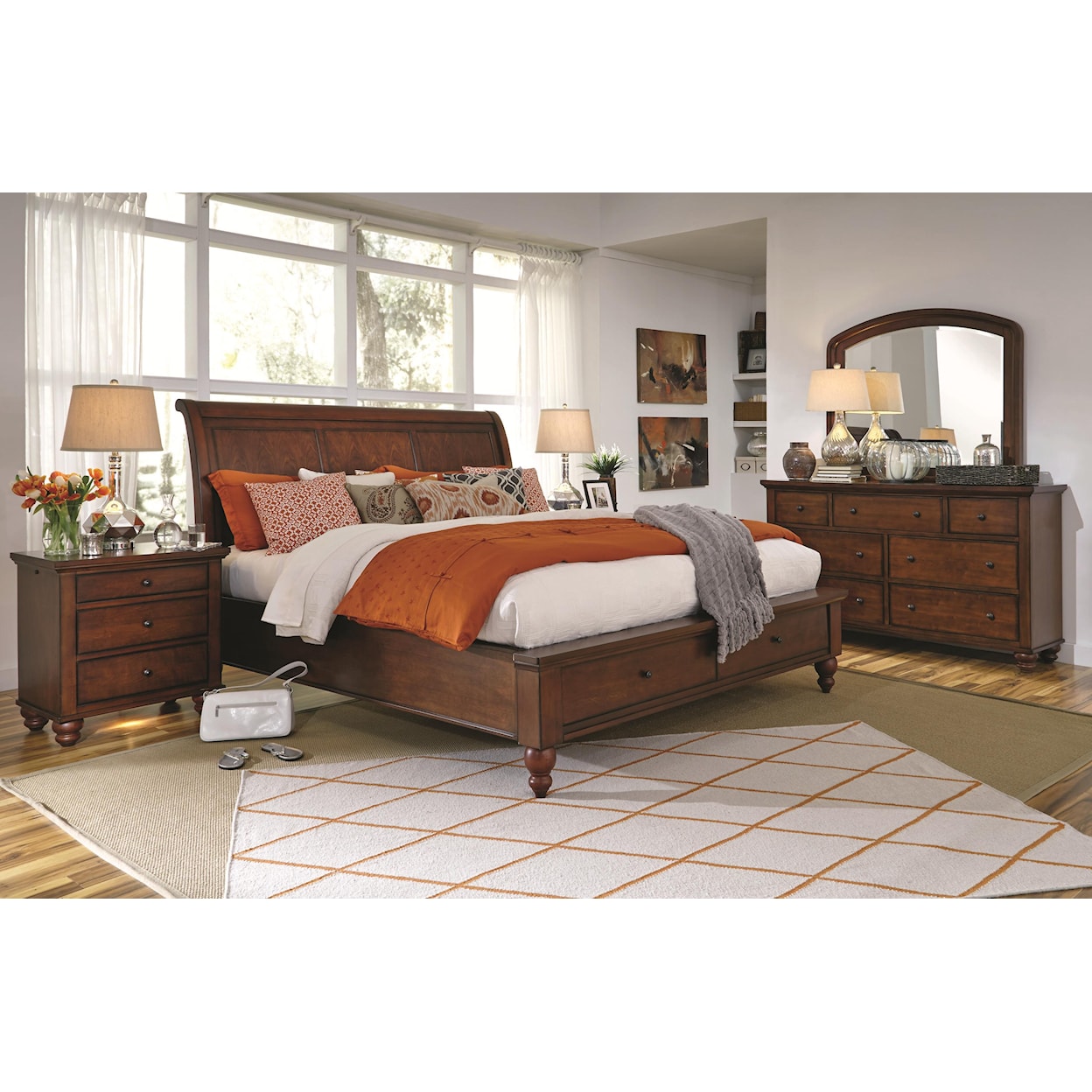 Aspenhome Clinton Clinton Queen Sleigh Bed with Storage