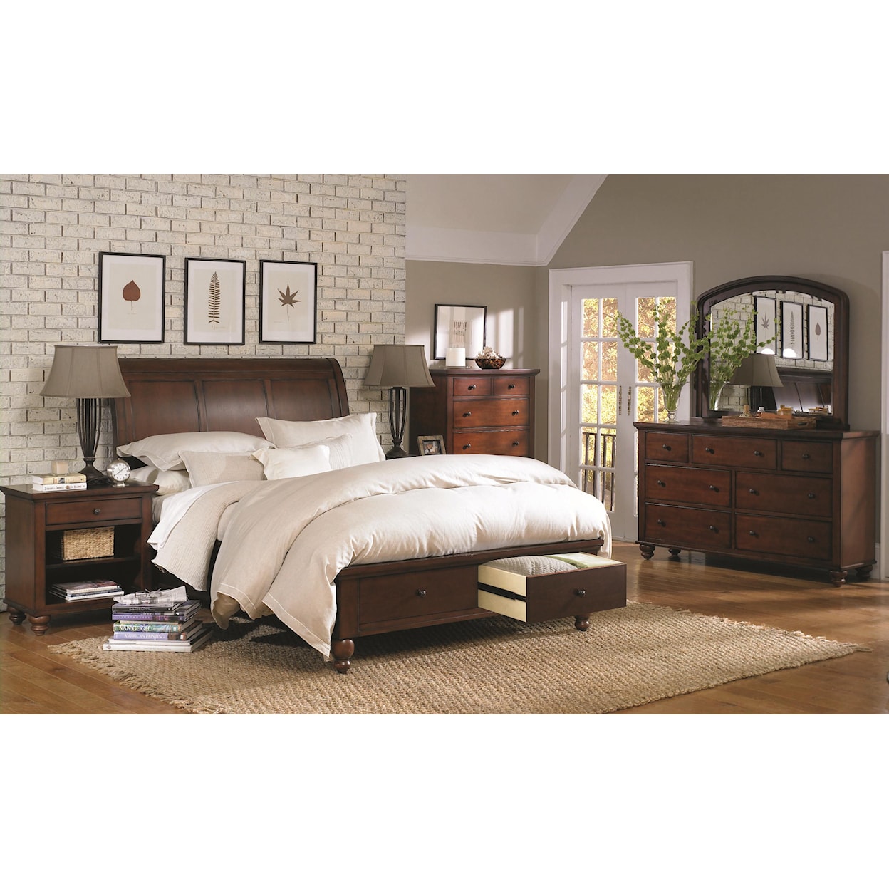Aspenhome Clinton Clinton King Sleigh Bed with Storage
