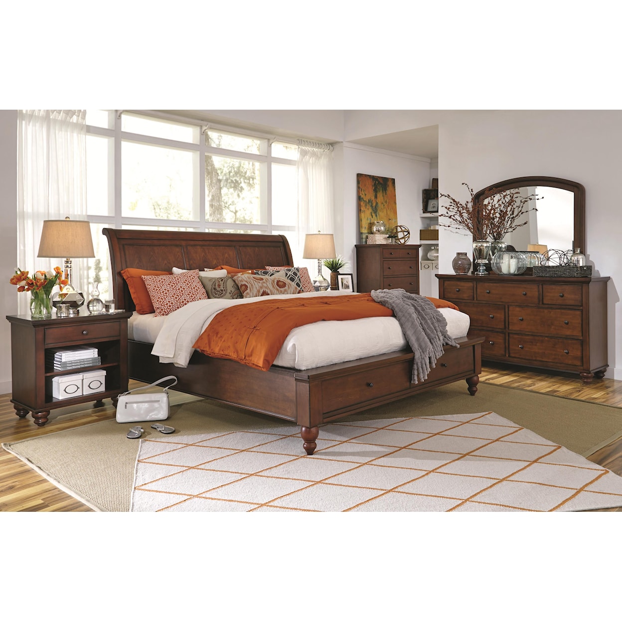 Aspenhome Clinton Clinton King Sleigh Bed with Storage