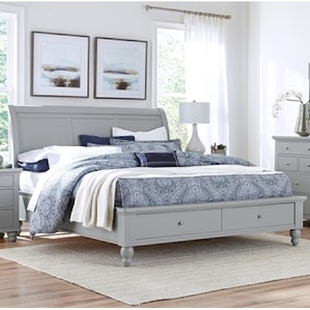 California King Storage Sleigh Bed