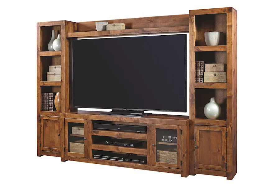Contemporary Driftwood Entertainment Wall by Aspenhome at Stoney Creek Furniture 