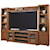Aspenhome Contemporary Driftwood Entertainment Wall with 4 Doors and Open Shelving