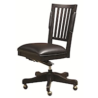 Office Chair with Leather Seat and Five-Star Base