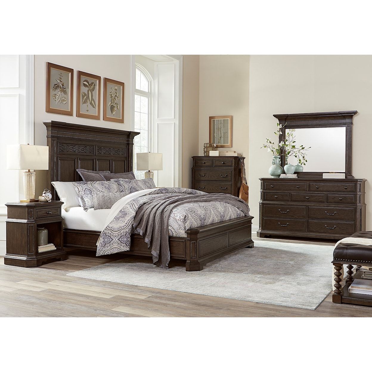 Aspenhome Foxhill King Estate Panel Bed