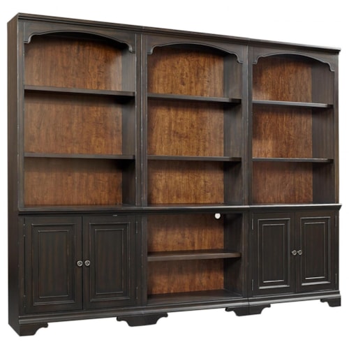 Transitional Bookcase Wall with Adjustable/Removable Shelving