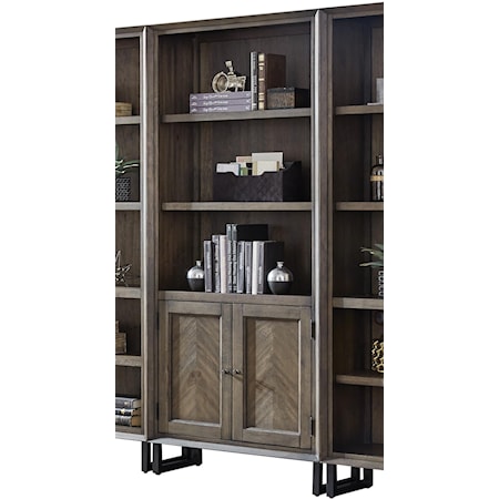 Contemporary Bookcase with Concealed Storage and Adjustable Shelves