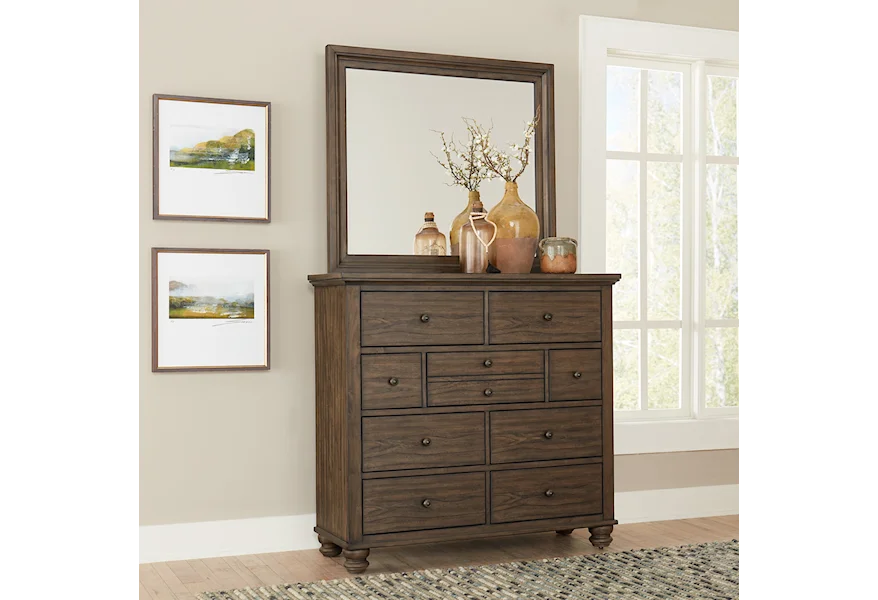 Hudson Valley Chest of Drawers and Mirror Combination by Aspenhome at Conlin's Furniture