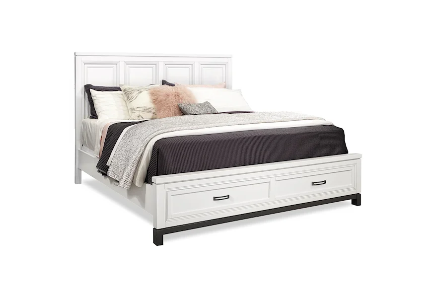 Hyde Park Queen Painted Panel Storage Bed by Aspenhome at Darvin Furniture