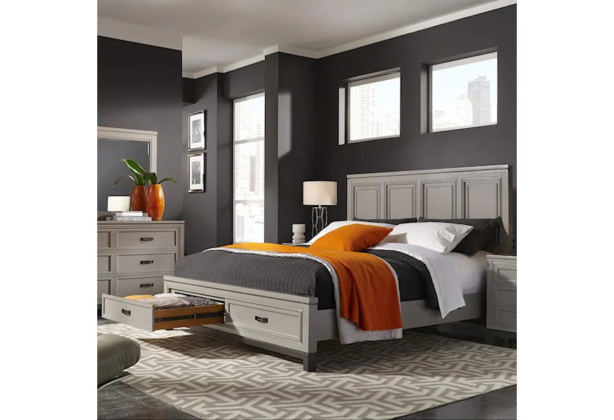 Hyde Park King Painted Panel Storage Bed by Aspenhome at Baer's Furniture