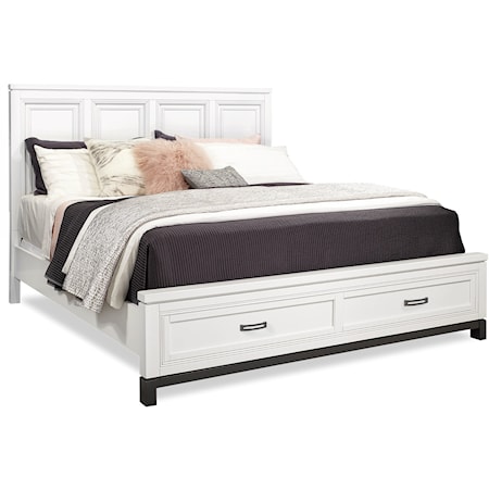 Cal King Painted Panel Storage Bed