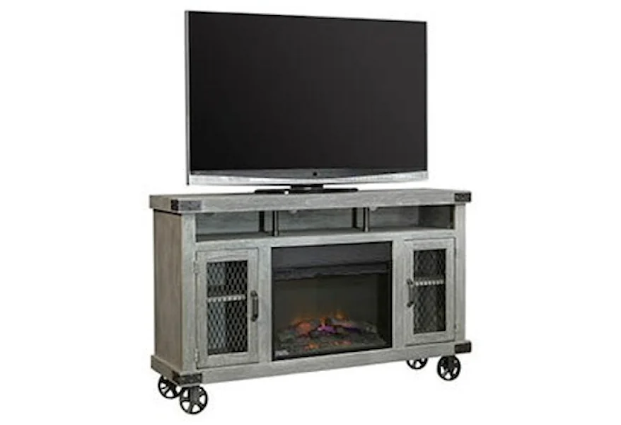 Industrial 62" Fireplace Console  by Aspenhome at Conlin's Furniture