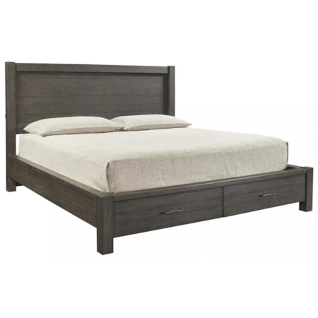 California King Storage Panel Bed