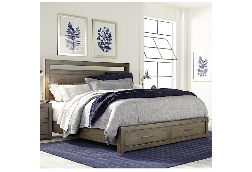 Modern Loft Queen Panel Storage Bed by Aspenhome at Darvin Furniture
