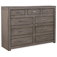 Contemporary 9-Drawer Chesser with Drop Front Media Drawer