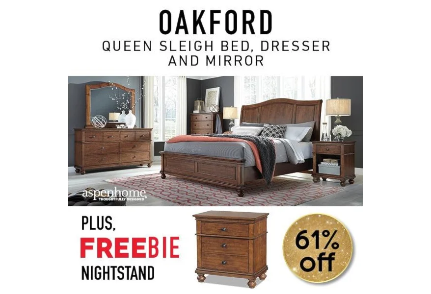 Oakford Oakford Queen Bedroom Package w/Freebie! by Aspenhome at Morris Home