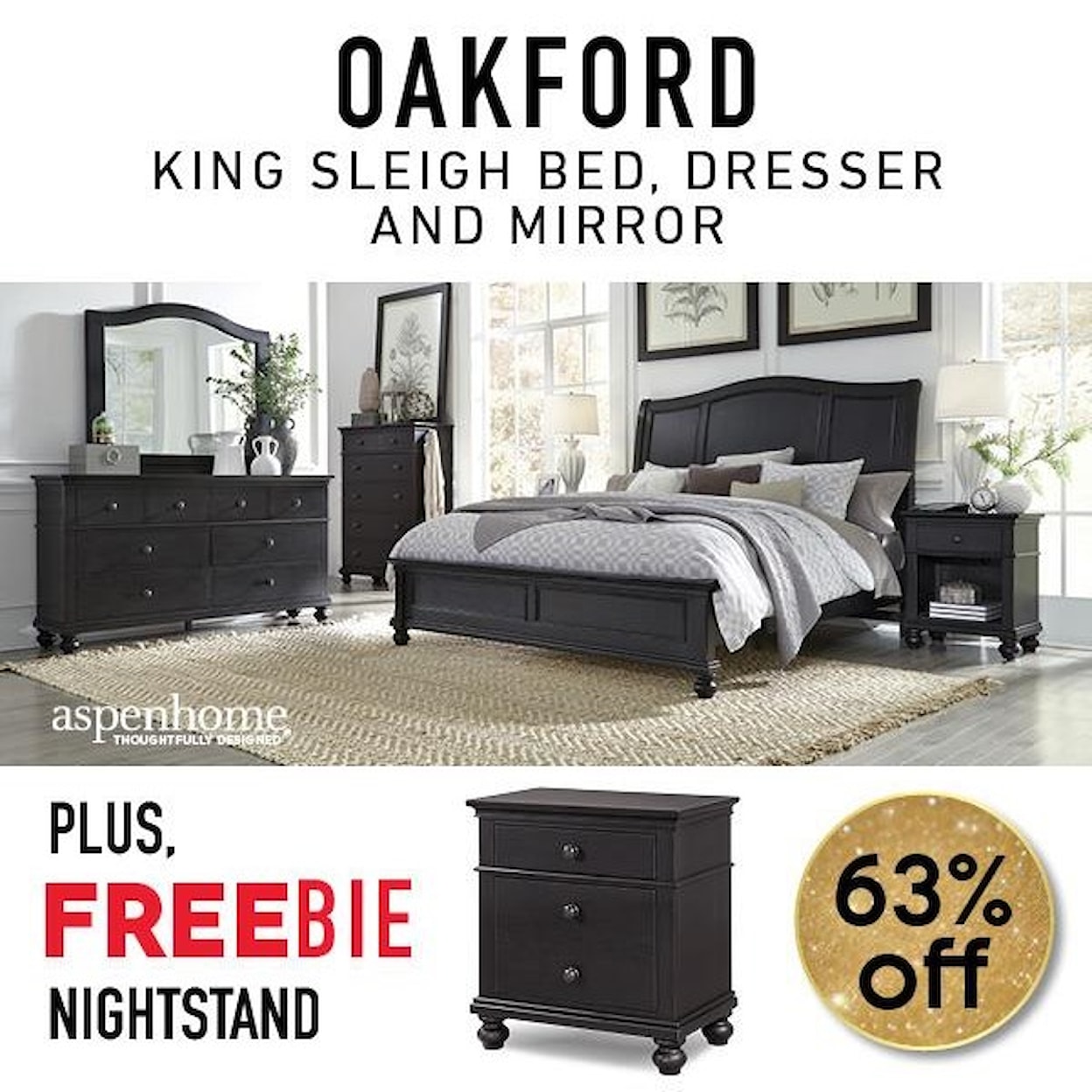 Aspenhome Oakford Oakford King Bedroom Package with FREEBIE!