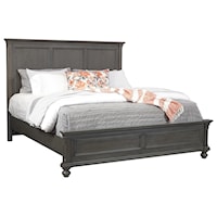 Transitional Queen Panel Bed with USB Ports