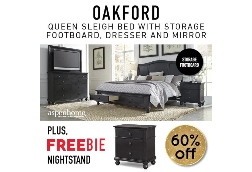 Oakford Oakford Queen Bedroom Package w/Freebie! by Aspenhome at Morris Home