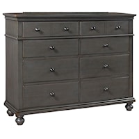 Transitional 8 Drawer Chesser with Drop-Front Drawer