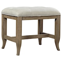 Casual Bench with Button Tufted Upholstered Seat