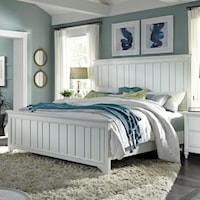 California King Farmhouse Panel Bed with USB Charging Ports