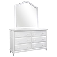 Six Drawer Dresser and Poster Mirror 