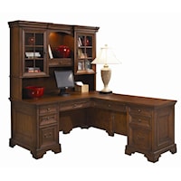 L-Shaped Computer Desk and Return With Hutch