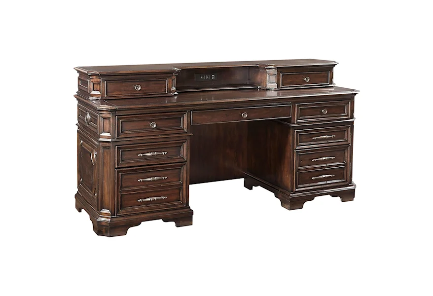 Sheffield 75" Credenza Desk with sliding top & storage by Aspenhome at Mueller Furniture