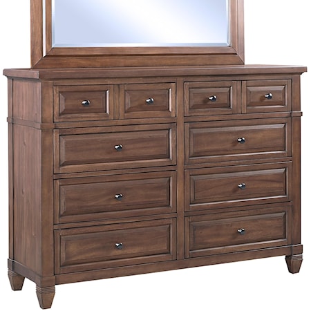 Transitional Eight Drawer Chesser with Media Storage