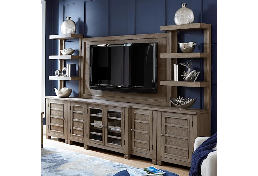 Tucker 75" Console with TV Backer and Piers by Aspenhome at Stoney Creek Furniture 