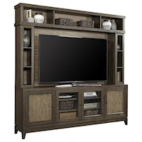 Rustic TV Stand with Hutch and Storage