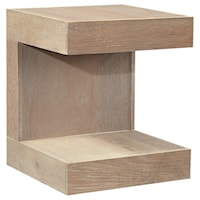 Transitional End Table with Lower Open Shelf