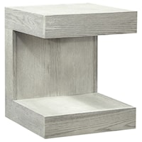 Transitional End Table with Lower Open Shelf