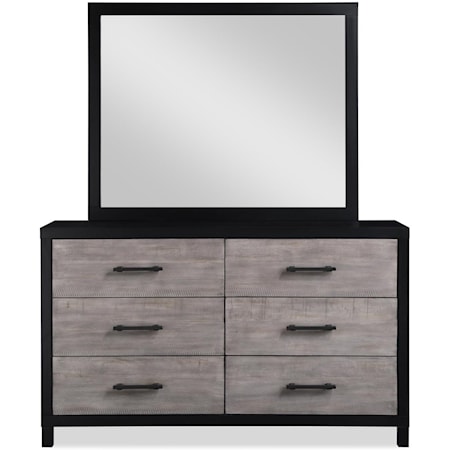 Dresser and Mirror Set