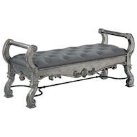 Traditional Bed Bench with Tufted Upholstery