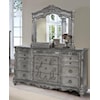 Avalon Furniture Antique Platinum Dresser and Mirror Set